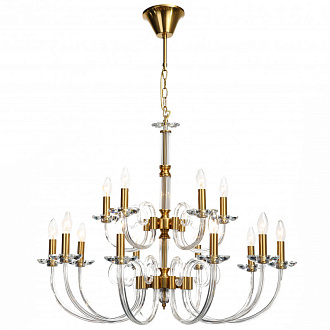 Подвесная люстра Stilfort Glass 1050/03/15P, диаметр 85 см, золото