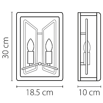 Бра 1*18,5 см, 2*E14*12W, Золото; Черный матовый Lightstar Regolo 713627