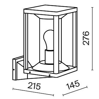 Светильник настенный 21,5*14,5*27,6 см, 1*E27, 15W, Maytoni CELL O452WL-01GF серый
