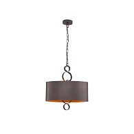 Подвесная люстра Favourite Ferrous 4007-2P, L400*W160*H545/1545, каркас двух цветов - коричневого цвета с внешней стороны и цвета золота с внутренней, декоративные элементы в виде колец