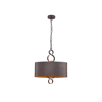 Подвесная люстра Favourite Ferrous 4007-2P, L400*W160*H545/1545, каркас двух цветов - коричневого цвета с внешней стороны и цвета золота с внутренней, декоративные элементы в виде колец