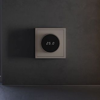 Терморегулятор электронный S70 с индикацией и датчиком, для теплого пола, капучино Voltum VLS070114
