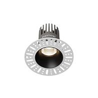 Встраиваемый светильник 9*8 см, вр 6 см, *LED*9W, 4000K, Maytoni Dip DL124-10W-4K-TRS-B, Черный