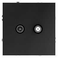 Розетка телевизионнная встраиваемая Voltum S70 оконечная TV+SAT, графит пластик Soft touch VLS060407
