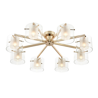 Люстра потолочная 85*25 см, 8*E14 Lumion VERDI 6587/8C золото, прозрачный