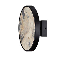Настенный светильник 23,6*23,6* см, LED 1*15W, 3000-4000-6000 К, Odeon Light Bergi 5064/15WL, матовый черный/серо-бежевый