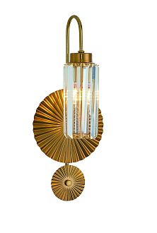 Бра L190 x W210 x H510, мм, 1*40W, PLATING BRASS+CLEAR (Латунь + Прозрачный Хрусталь) NewRgy W2791P/1A PLATING BRASS+CLEAR