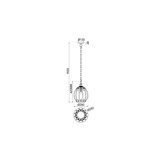 Подвесной светильник  28*165 см, 1*E27 коричневый, бронза Vele Luce Helen VL4266P41