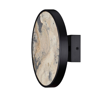 Настенный светильник 23,6*23,6* см, LED 1*15W, 3000-4000-6000 К, Odeon Light Bergi 5064/15WL, матовый черный/серо-бежевый