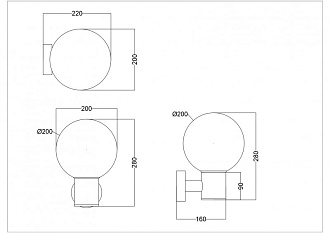 Бра Outdoor Bold O598WL-01B 20*16 см, 1*E27*60W, Черный