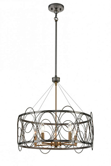 Подвесная люстра  57*182 см, 5*E14 никель, античная латунь Vele Luce Stradivario VL4104P05