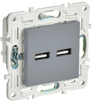 SKANDY Розетка USB A+A 3,1А SK-R15Gr сер. IEK, SK-U21-D31-K03