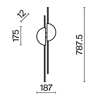 Бра 6*7 см, LED 2 23W, 4000К, Черный Maytoni Skyline MOD179WL-L22BS4K1