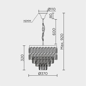 Подвесная люстра 37*37*110 см, Е14 6x40W, , Золото MODELUX ML.844.6 GD