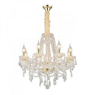 Подвесная люстра 63*80-120 см, 8*E14, 40W, Aployt Koletta APL.755.13.08, золотой