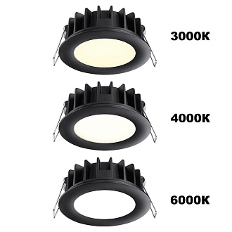 Светодиодный светильник 12 см, 15W, 3000-6000K, Novotech Lante 358951, черный