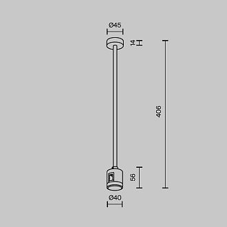 Комплектующие для трековой системы  TRA158C-IPCL1-PT 4,5*4*-40,6 см, *Maytoni technical Accessories for tracks Flarity TRA158C-IPCL1-PT, Платина