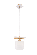 Люстра L210 x W120 x H210(1000), мм, 1*40W, FGD+WH (Золото+Белый) Sfera Sveta 85634/1P FGD+WH