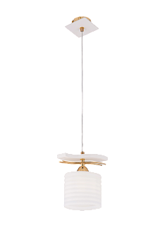 Люстра L210 x W120 x H210(1000), мм, 1*40W, FGD+WH (Золото+Белый) Sfera Sveta 85634/1P FGD+WH