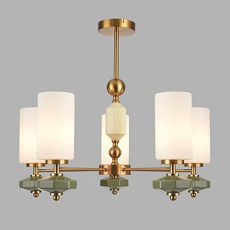 Люстра на штанге 63 см, Lumion Moderni Mila 8427/5C, латунь