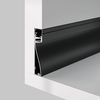 Алюминиевый профиль накладной 2000*80*18 мм для светодиодной ленты Maytoni Led strip Черный ALM-8018-B-2M