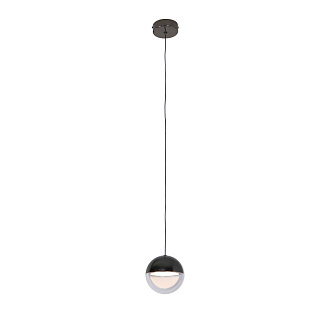 Подвесной светильник 12*180 см, 5W, Favourite luna 4369-1P черный глянцевый, белый и прозрачный акрил
