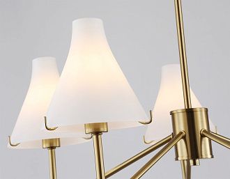 Люстра со стеклянными плафонами на штанге **59- см, 5*E14*40W, K, Ambrella Light High Light LH57133, латунь