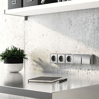 W5012006 Выключатель одноклавишный проходной Gallant, серебряный Werkel, 4690389167096