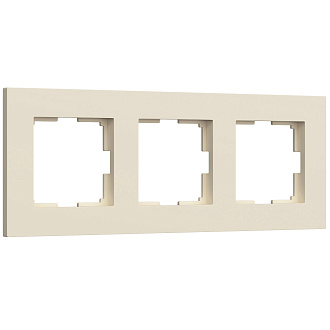 W0032962 Рамка на 3 поста Slab, айвори софт Werkel, 4690389193446