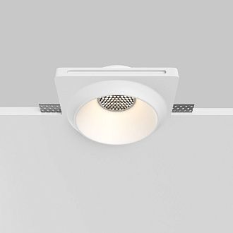 Встраиваемый светильник DL124-GU10-01-TRS-W 12*12*-6,4 см, 1*GU10*10W, K, Maytoni technical Gyps Modern DL124-GU10-01-TRS-W, Белый, вр 12,5*12,5 см