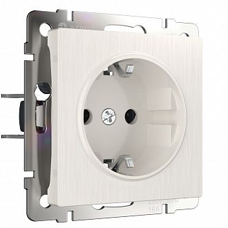 W1171013 Розетка с заземлением, перламутровый рифленый Werkel, 4690389161001