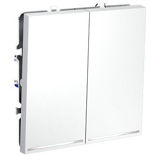 Проходной переключатель встраиваемый Voltum S70 двухклавишный с подсветкой 10А, белый матовый пластик Soft touch VLS020402