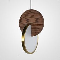 Подвесной светильник GLATT WOOD 7W 20*20*30 см, 1*LED*7W, 4000K, ImperiumLoft GLATT-WOOD01, Орех, Золотистый