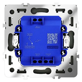Проходной переключатель встраиваемый Voltum S70 одноклавишный 10А, титан пластик Soft touch VLS010306