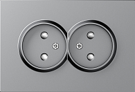 Donel A07 матовый серый накладка для розетки 2-й без заземления, со шторками 16A 250 В~,серия DB, DE22640