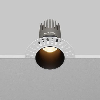 Встраиваемый светильник 9*10 см, вр 6 см, *LED*10W, 3000K, Maytoni Dip DL120-10W-3K-TRS-B, Черный