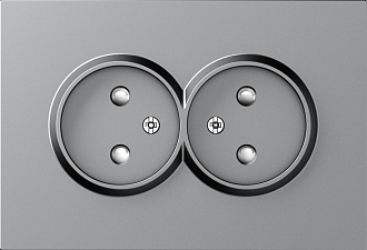 Donel A07 матовый серый накладка для розетки 2-й без заземления, со шторками 16A 250 В~,серия DB, DE22640