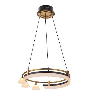 Подвесная люстра 40 см, 28W, 3000K, Citilux Helly CL211042, черный-бронза