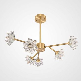 Люстра на штанге LOTOS TWO D55 55*55*38 см, 6*G9*40W, ImperiumLoft LOTOS-TWO01, Золотистый
