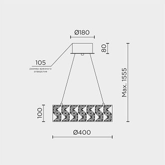 Люстра *40*10 см, LED*39W, 3000-6000K, Modelux  ML.335.400 GD, Золото