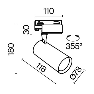 Светильник 8 см, 10W, 3000K, Maytoni Technical TR029-3-10W3K-S-W, белый