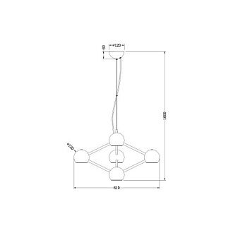 Подвесная люстра  61*160 см, 6*E14 хром, серебро Vele Luce Azore VL5173P06