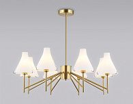 Люстра со стеклянными плафонами на штанге **65- см, 8*E14*40W, K, Ambrella Light High Light LH57135, латунь