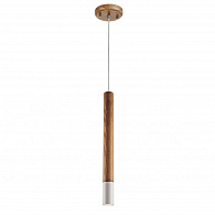 Подвес Favourite Pendenti 2014-1P, D40*H565/1565, плафон из дерева с белым декоративным элементом, акриловый рассеиватель