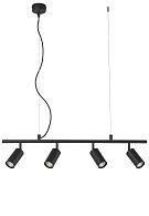 Светильник подвесной 80*5,6*150-200 см, 4*GU10*50W, Crystal Lux Rivo CLT 015C4 L800 BL, Черный