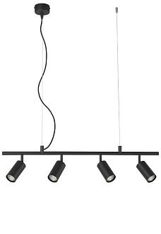 Светильник подвесной 80*5,6*150-200 см, 4*GU10*50W, Crystal Lux Rivo CLT 015C4 L800 BL, Черный