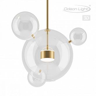 Светодиодный светильник Odeon Light Bubbles 4640/12LA, 12W, 4000K, диаметр 49 см, золото