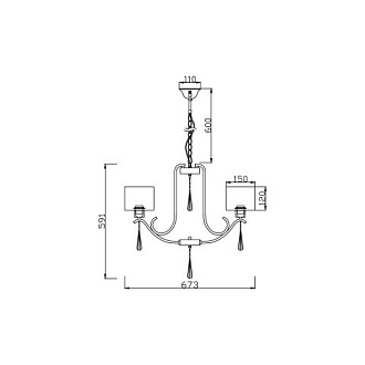 Подвесная люстра  60*100 см, 5*E27 хром Vele Luce Platonico VL1623L05