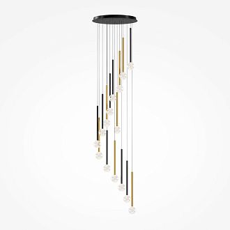 Каскадная люстра 60*60*360 см, LED*51W, 3000K, Maytoni Bubble Dream MOD383PL-L40BBS3K, черный