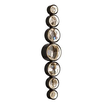 Светильник 69 см, 15W, 3000-4000K, Odeon Light 7174/15WL, черный-хрусталь